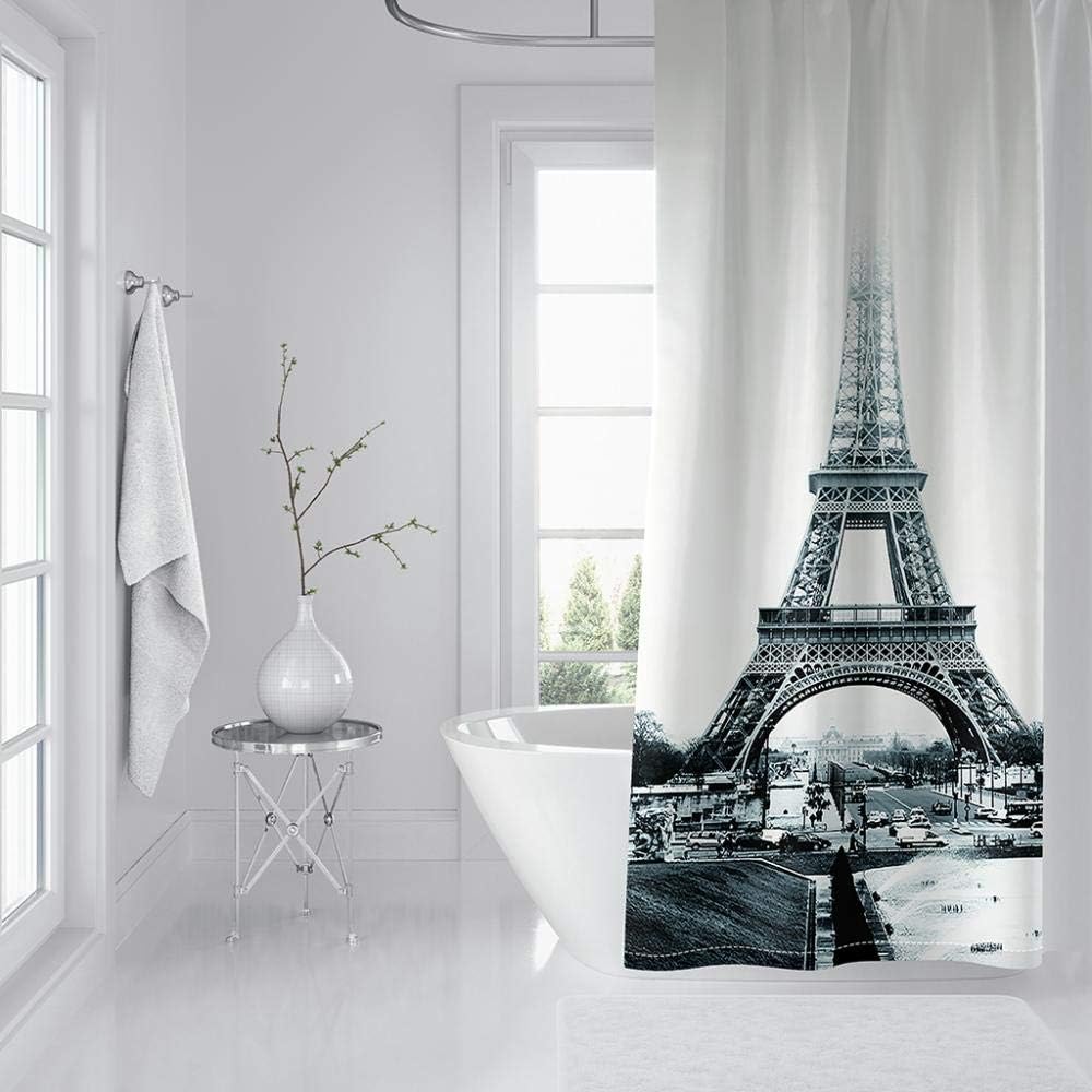 Chic Eiffel Tower Shower Curtain - Parisian Inspiration for Your Bathroom - Waterproof Fabric Curtain