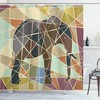 Chic Elephant Shower Curtain With Pair Of Animals Dust Print For Your Bathroom