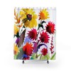 Chic Floral Watercolour Print Shower Curtain for Modern Bathroom Decor, 72x72 - Luxury Shower Curtains