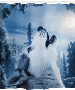 Chic Goodbath Wolf Shower Curtain Featuring Wildlife Animals - Waterproof And Stylish - Perfect For Any Bathroom