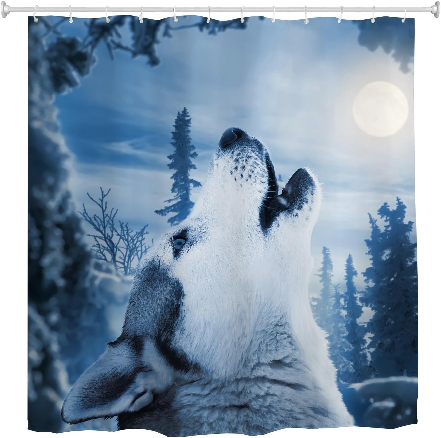 Chic Goodbath Wolf Shower Curtain Featuring Wildlife Animals - Waterproof And Stylish - Perfect For Any Bathroom