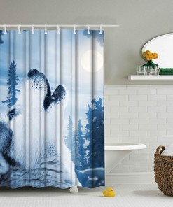 Chic Goodbath Wolf Shower Curtain Featuring Wildlife Animals - Waterproof And Stylish - Perfect For Any Bathroom
