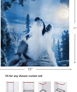 Chic Goodbath Wolf Shower Curtain Featuring Wildlife Animals - Waterproof And Stylish - Perfect For Any Bathroom