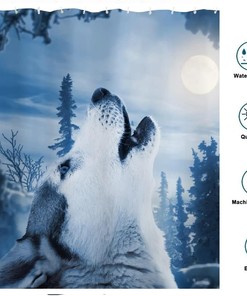 Chic Goodbath Wolf Shower Curtain Featuring Wildlife Animals - Waterproof And Stylish - Perfect For Any Bathroom