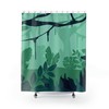 Chic Green Jungle Leaf Shower Curtain for Stylish Bathroom Decor 