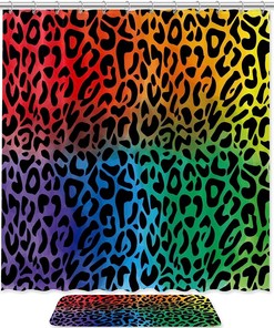 Chic Leopard Pattern Shower Curtain, Modern Bathroom Decor