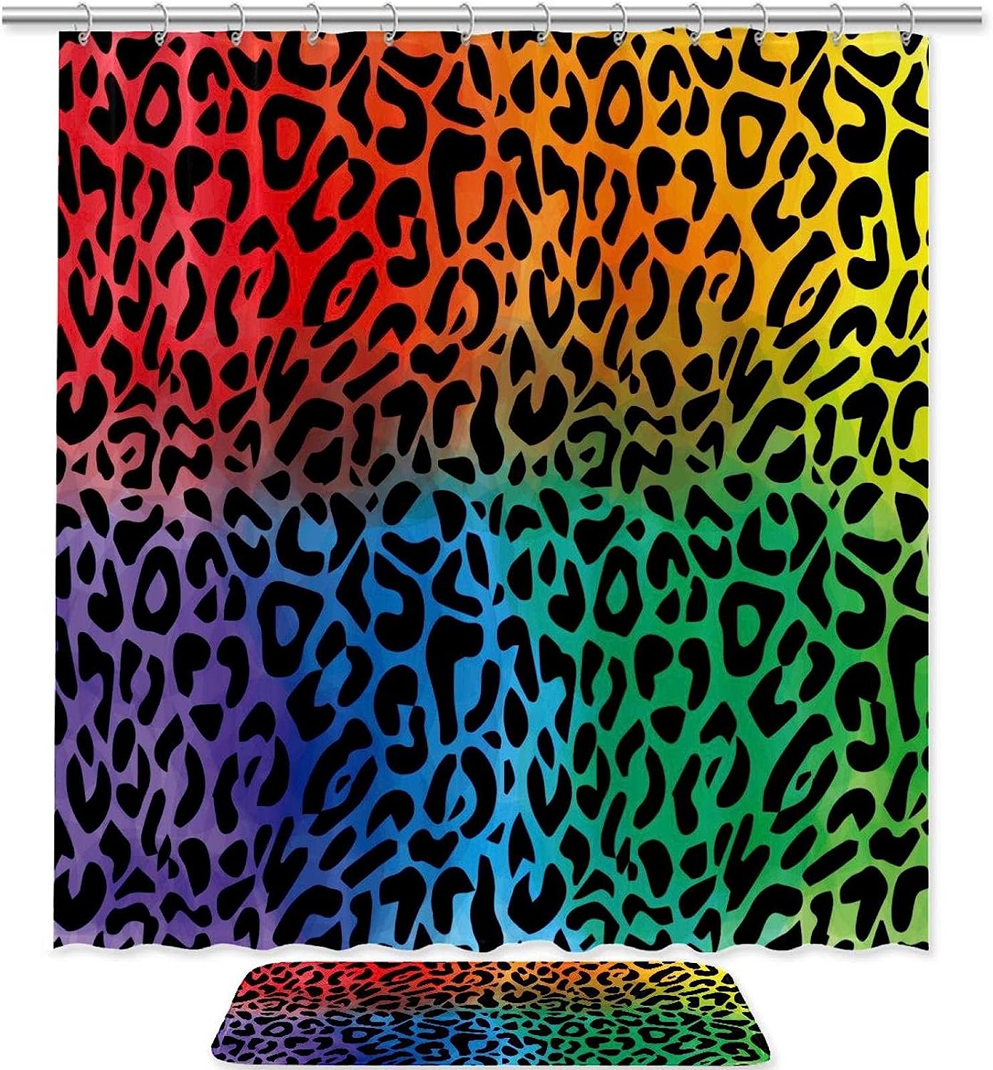 Chic Leopard Pattern Shower Curtain, Modern Bathroom Decor