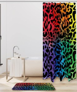 Chic Leopard Pattern Shower Curtain, Modern Bathroom Decor