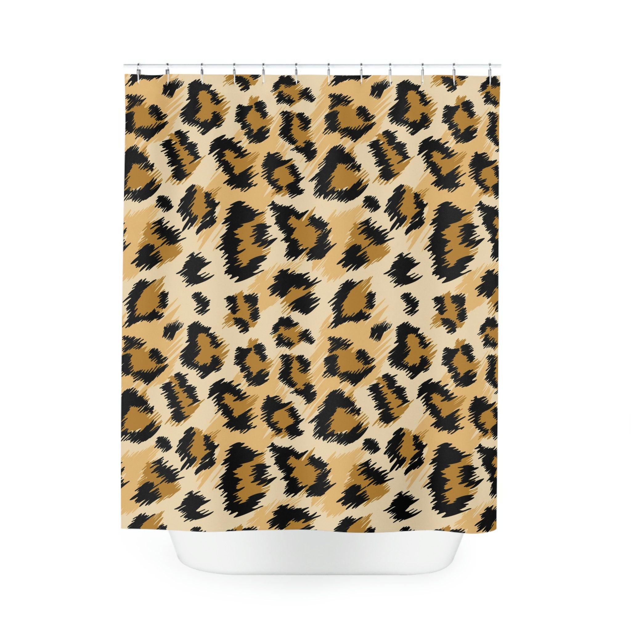 Chic Leopard Print Shower Curtain, Flattering Bathroom Decor