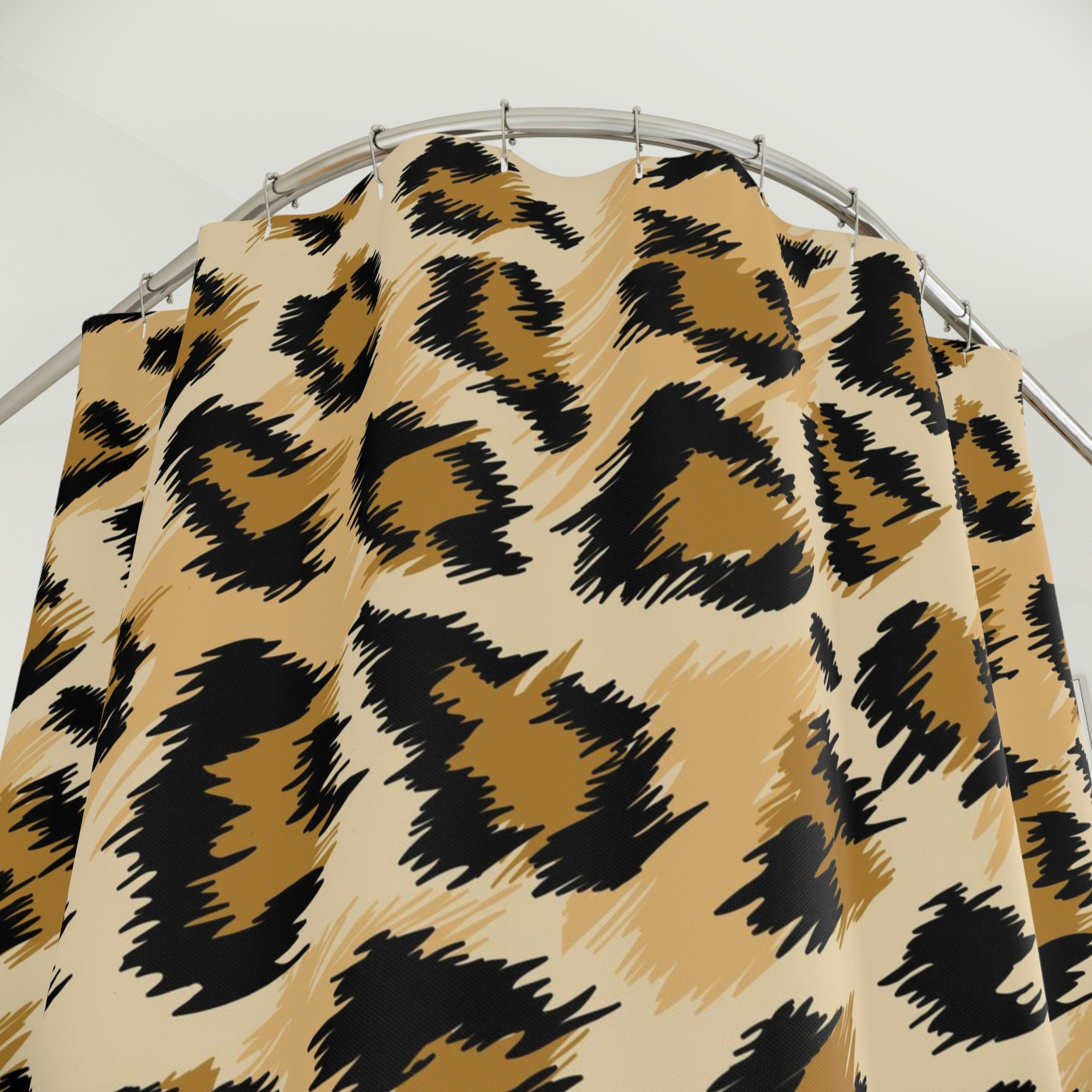 Chic Leopard Print Shower Curtain, Flattering Bathroom Decor