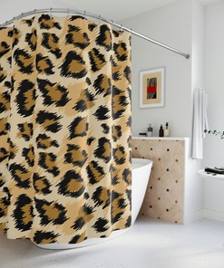 Chic Leopard Print Shower Curtain, Flattering Bathroom Decor