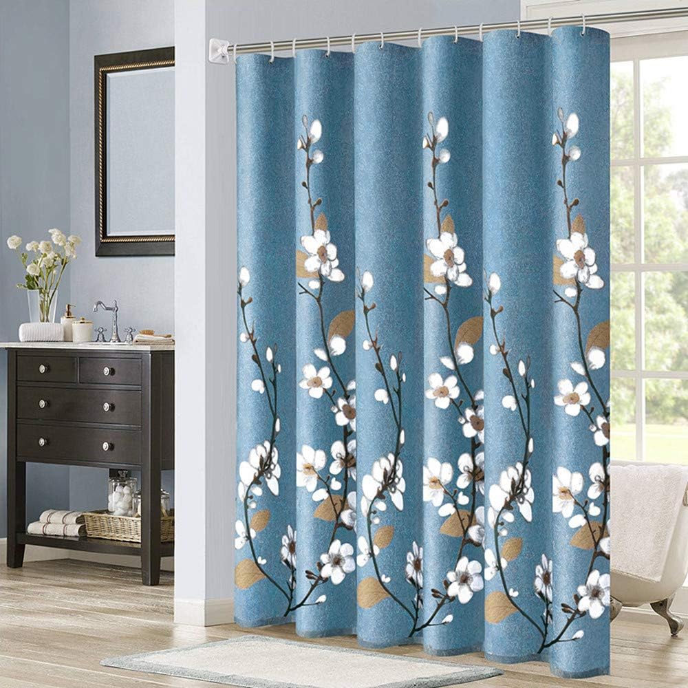 Chic Microfiber Magnolia Shower Curtain For A Graceful Bathroom
