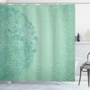 Chic Mint Shower Curtain with Botanical Leaf Print for Bathroom