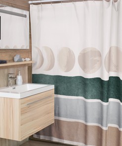 Chic Neutral Color Boho Moon Shower Curtain To Update Bathroom Decor