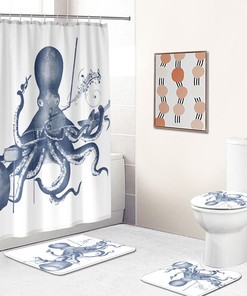 Chic Octopus Shower Curtain for a Modern Bathroom.