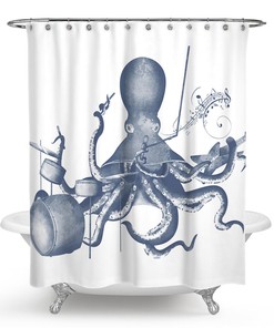 Chic Octopus Shower Curtain for a Modern Bathroom.