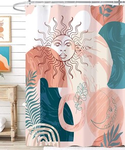 Chic Sun and Moon Boho Shower Curtain for Your Bathroom