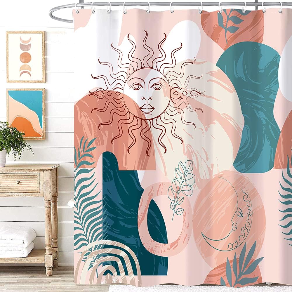 Chic Sun and Moon Boho Shower Curtain for Your Bathroom