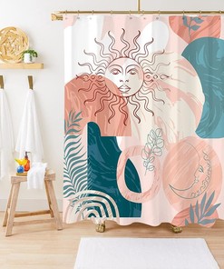 Chic Sun and Moon Boho Shower Curtain for Your Bathroom