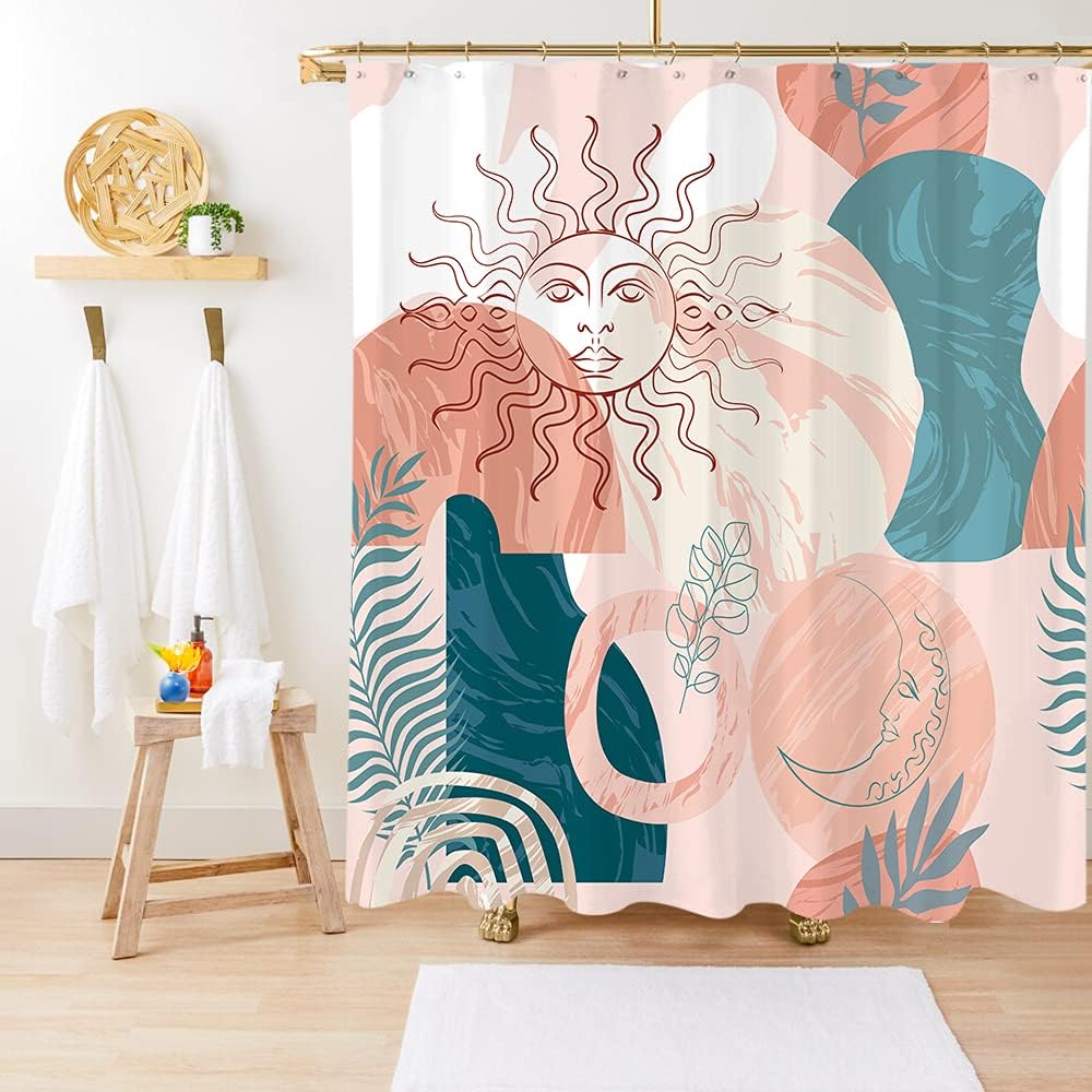 Chic Sun and Moon Boho Shower Curtain for Your Bathroom