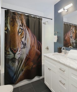 Chic Tiger Art Shower Curtain for Elegant Bathroom Decor