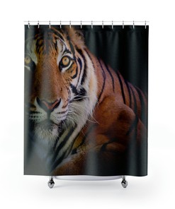 Chic Tiger Art Shower Curtain for Elegant Bathroom Decor
