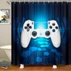 Chic White Gamepad Shower Curtain Set for Bathtubs with Gamer Gift for Boys and Girls