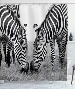 Chic Zebra Print Shower Curtain for Modern Bathroom Style