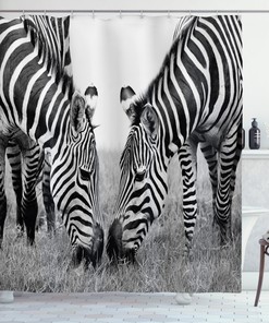 Chic Zebra Print Shower Curtain for Modern Bathroom Style