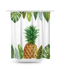 Chic and Cheerful Pineapple Shower Curtain for Aesthetic Bathroom Design