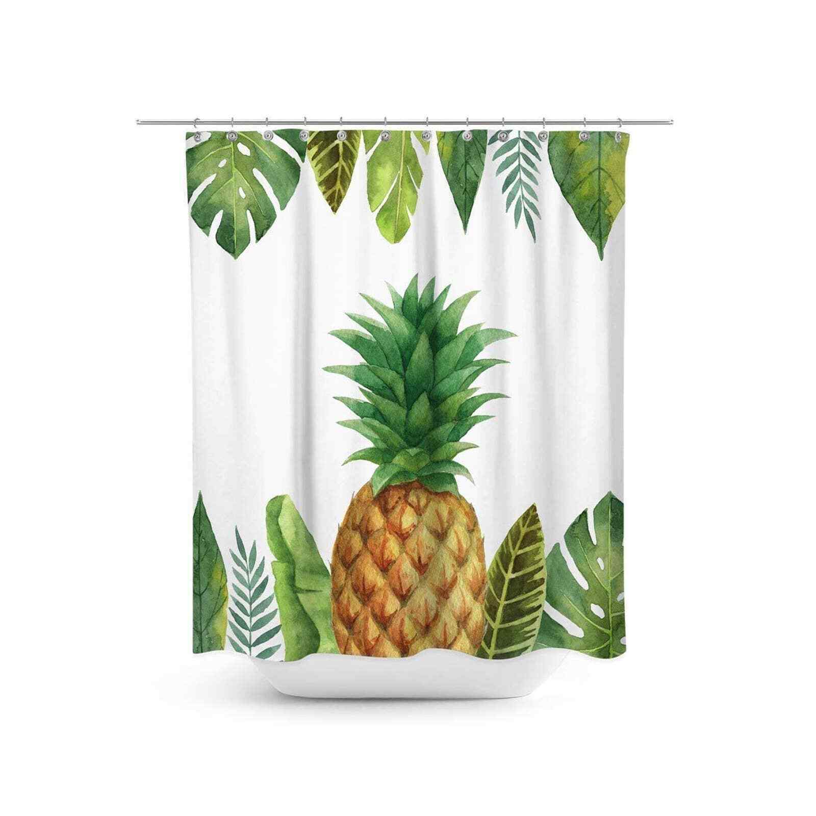 Chic and Cheerful Pineapple Shower Curtain for Aesthetic Bathroom Design