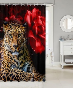 Chic and Elegant Rose Champagne Waterproof Shower Curtain for Your Bathroom Decor