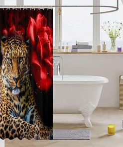 Chic and Elegant Rose Champagne Waterproof Shower Curtain for Your Bathroom Decor