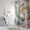 Chic and Modern Jungle Green Leaf Shower Curtain for Stylish Bathroom Decor 