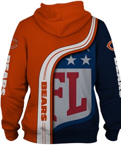 Chicago Bears All Over Print 3D Hoodie Pullover Zip Hoodie - Perfect Gifts For Fans