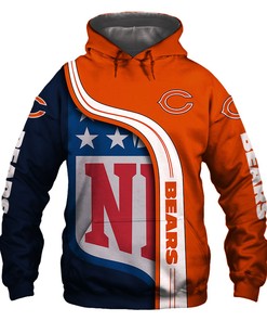 Chicago Bears All Over Print 3D Hoodie Pullover Zip Hoodie - Perfect Gifts For Fans