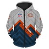 Chicago Bears Hoodie - All Over Print 3D Zip Hoodie Pullover - Sizes S-5Xl