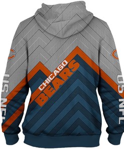 Chicago Bears Hoodie - All Over Print 3D Zip Hoodie Pullover - Sizes S-5Xl