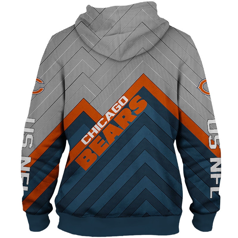 Chicago Bears Hoodie - All Over Print 3D Zip Hoodie Pullover - Sizes S-5Xl