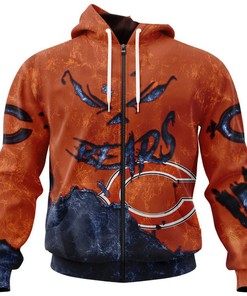 Chicago Bears Hoodie With 3D Devil Eyes - Perfect Gift For Fans