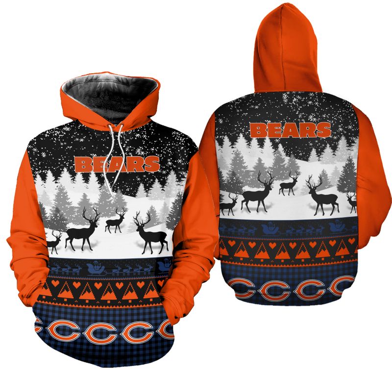 Chicago Bears Hoodie With 3D Graphic - Perfect Gifts For Fans