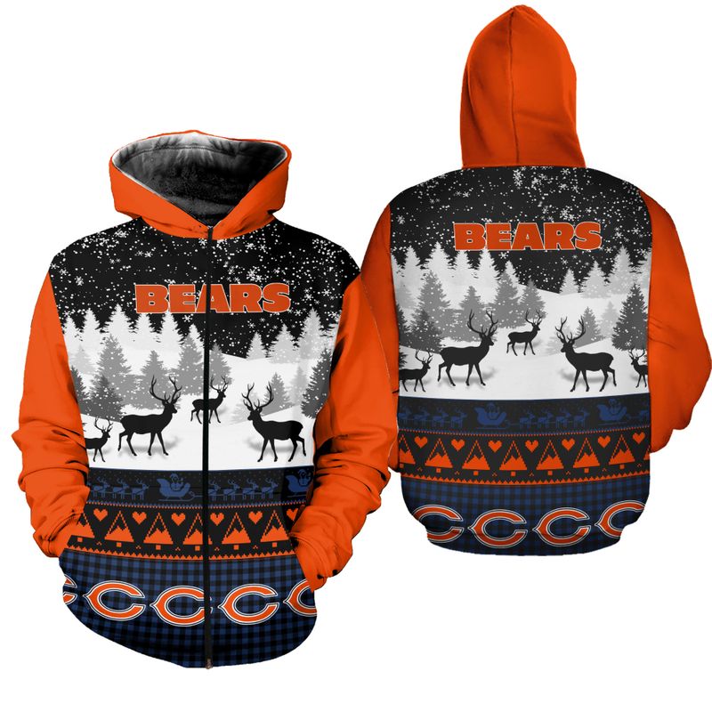 Chicago Bears Hoodie With 3D Graphic - Perfect Gifts For Fans
