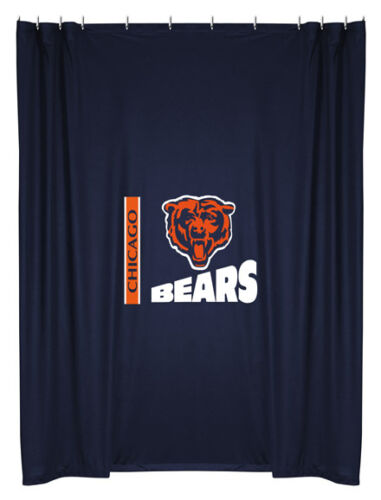 Chicago Bears Logo Jersey Shower Curtain With Team Spirit