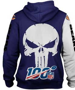 Chicago Bears Skull Printed Hoodie - Perfect Gifts For Fans