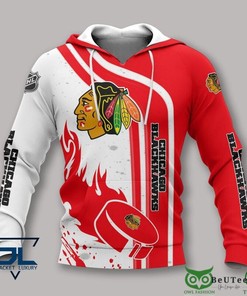 Chicago Blackhawks 3D Skull All Over Print Zip Up Hoodie For Men