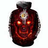 Chicago Blackhawks Halloween Hoodie - 3D Skulls Design Pullover For Nhl Fans 