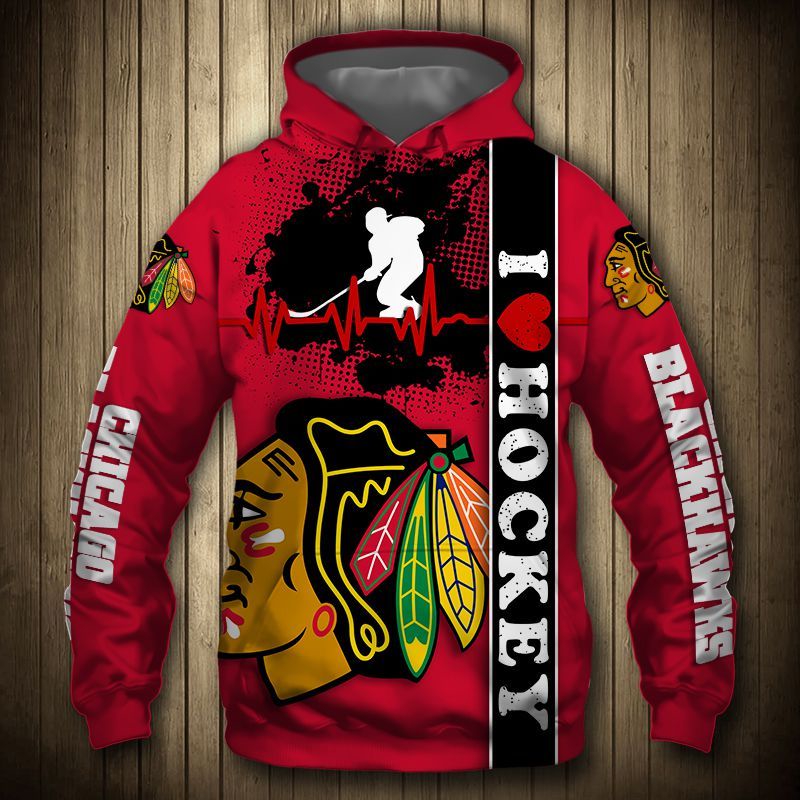 Chicago Blackhawks Us Flag 3D All Over Print Zip Up Hoodie For Men
