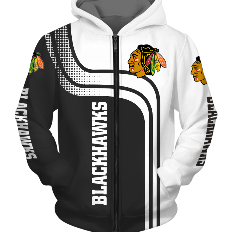 Chicago Blackhawks Zip Hoodie Pullover - Perfect Gifts For Fans
