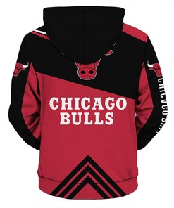 Chicago Bulls All Over Print 3D Zip Hoodie - Perfect Gifts For Fans