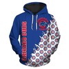 Chicago Cubs 3D Baseball Hoodie With Flame Balls Graphic - Stylish Gift For Fans